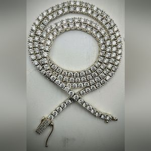 GLD Branded 18K Gold Plated CZ Tennis Style Long Necklace